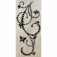 Prima - Say It In Pearls Collection - Self Adhesive Jewel Art - Bling - Butterfly Swirls - Black