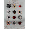 Prima - Say It In Studs Collection - Self Adhesive Jewel Art - Bling - Flower Centers - Red and Black, BRAND NEW