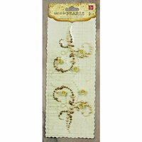 Prima - Say It In Pearls Collection - Self Adhesive Jewel Art - Bling - Mini Flourish with Roses - Light Brown, CLEARANCE