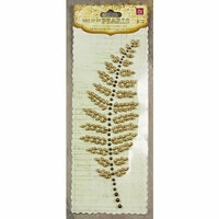 Prima - Say It In Pearls Collection - Self Adhesive Jewel Art - Bling - Fern Leaf - Brown, CLEARANCE