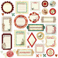 Prima - Pastiche Collection - Self Adhesive Glittered Chipboard Pieces - Journaling, CLEARANCE