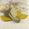 Prima - Vermont Collection - Fabric Leaves Embellishments - Ocre