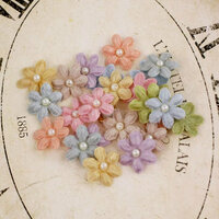 Prima - Velvet Rainbow Collection - Fabric Flower Embellishments - Pastel