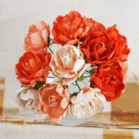 Prima - Serenade Collection - Flower Embellishments - Orange