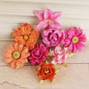 Prima - Soubrette Collection - Flower Embellishments - Pink and Orange