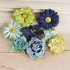 Prima - Soubrette Collection - Flower Embellishments - Blue and Green