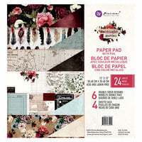 Prima - Midnight Garden Collection - 12 x 12 Paper Pad with Foil Accents