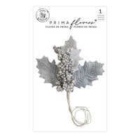 Prima - Candy Cane Lane Collection - Christmas - Flower Embellishments - Silver Bells