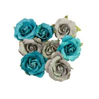 Prima - Lost In Wonderland Collection - Flower Embellishments - Blue Illusion
