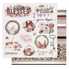 Prima - Hello Pink Autumn Collection - 12 x 12 Double Sided Paper - Sweater Weather