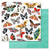Prima - Painted Floral Collection - 12 x 12 Double Sided Paper - Butterflies Galore