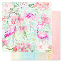 Prima - Postcards From Paradise Collection - 12 x 12 Double Sided Paper - Flamazing