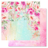Prima - Postcards From Paradise Collection - 12 x 12 Double Sided Paper - Floral Paradise