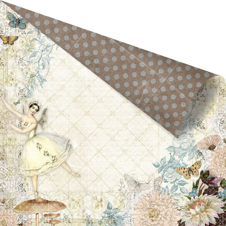 Prima - Fairy Belle Collection - 12 x 12 Double Sided Paper - En Pointe