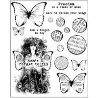 Prima - Finnabair Collection - Cling Mounted Stamps - Don't Forget to Fly