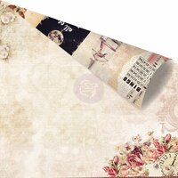 Prima - Love Clippings Collection - 12 x 12 Double Sided Paper - Deeply in Love with Rose Gold Foil Accents