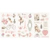 Prima - Love Story Collection - Chipboard Stickers with Foil Accents
