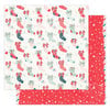 Prima - Candy Cane Lane Collection - 12 x 12 Double Sided Paper - Sparkling Christmas