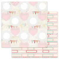 Prima - Love Notes Collection - 12 x 12 Double Sided Paper - Sweet Laces - Foil Accents