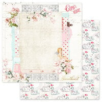 Prima - Love Notes Collection - 12 x 12 Double Sided Paper - Cupid's Heart - Foil Accents
