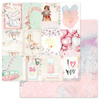 Prima - Love Notes Collection - 12 x 12 Double Sided Paper - Pinky Promise - Foil Accents