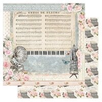 Prima - French Blue Collection - 12 x 12 Double Sided Paper - Vintage Gramophone