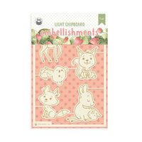 P13 - Woodland Cuties Collection - Light Chipboard Embellishments - 01
