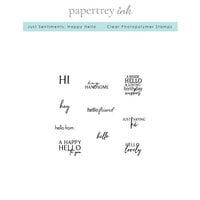 Papertrey Ink - Clear Photopolymer Stamps - Just Sentiments - Happy Hello