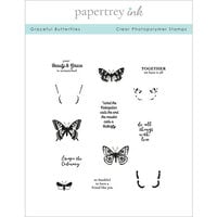 Papertrey Ink - Clear Photopolymer Stamps - Graceful Butterflies