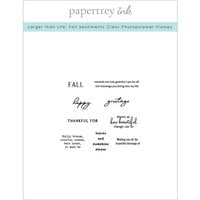 Papertrey Ink - Clear Photopolymer Stamps - Larger Than Life - Fall Sentiments
