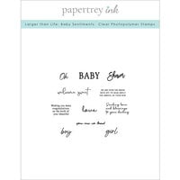 Papertrey Ink - Clear Photopolymer Stamps - Larger Than Life - Baby Sentiments