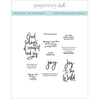 Papertrey Ink - Clear Photopolymer Stamps - With Great Joy Sentiments