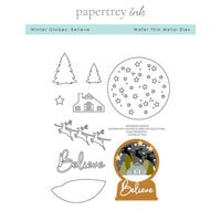 Papertrey Ink - Christmas - Metal Dies - Winter Globes - Believe