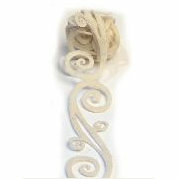 Queen and Company - Self Adhesive Felt Fusion Ribbon - 1.6 Inches - Scrolls - Cream