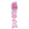 Queen and Company - Self Adhesive Felt Fusion Ribbon - 1.6 Inches - Floral - Light Pink