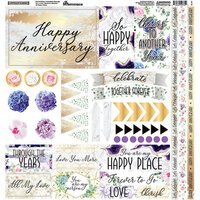 Reminisce - Anniversary Blessings Collection - 12 x 12 Cardstock Stickers - Elements