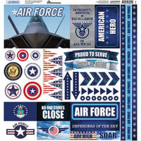 Reminisce - Air Force Collection - 12 x 12 Cardstock Stickers - Elements