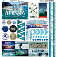 Reminisce - Alaska Cruise Collection - 12 x 12 Cardstock Stickers - Elements