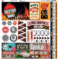 Reminisce - Backyard BBQ Collection - 12 x 12 Cardstock Stickers - Elements