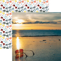 Reminisce - Beachin' Sunglasses Collection - 12 x 12 Double Sided Paper - Sunset