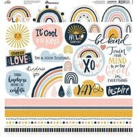 Reminisce - Be Kind Collection - 12 x 12 Cardstock Stickers - Elements