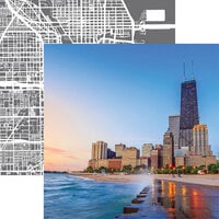 Reminisce - Chicago Collection - 12 x 12 Double Sided Paper - Chicago Shoreline