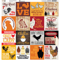 Reminisce - Chicken Life Collection - 12 x 12 Cardstock Stickers - Elements