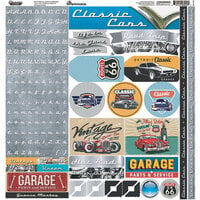 Reminisce - Classic Cars Collection - 12 x 12 Cardstock Stickers - Alpha Combo