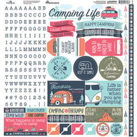 Reminisce - Camping Life Collection - 12 x 12 Cardstock Stickers - Alpha Combo