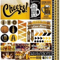 Reminisce - Craft Beer Collection - 12 x 12 Cardstock Stickers - Elements