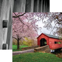 Reminisce - Covered Bridges Collection - 12 x 12 Double Sided Paper - Cherry Blossoms