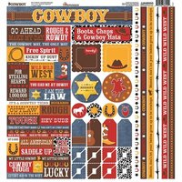 Reminisce - Cowboy Collection - 12 x 12 Cardstock Stickers - Elements