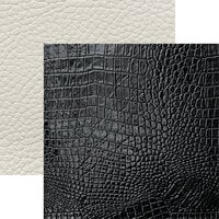 Reminisce - Denim, Leather And Lace Collection - 12 x 12 Double Sided Paper - Textured Leather