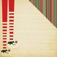 Reminisce - Dear Santa Collection - Christmas - 12 x 12 Double Sided Paper - Santa Stripe